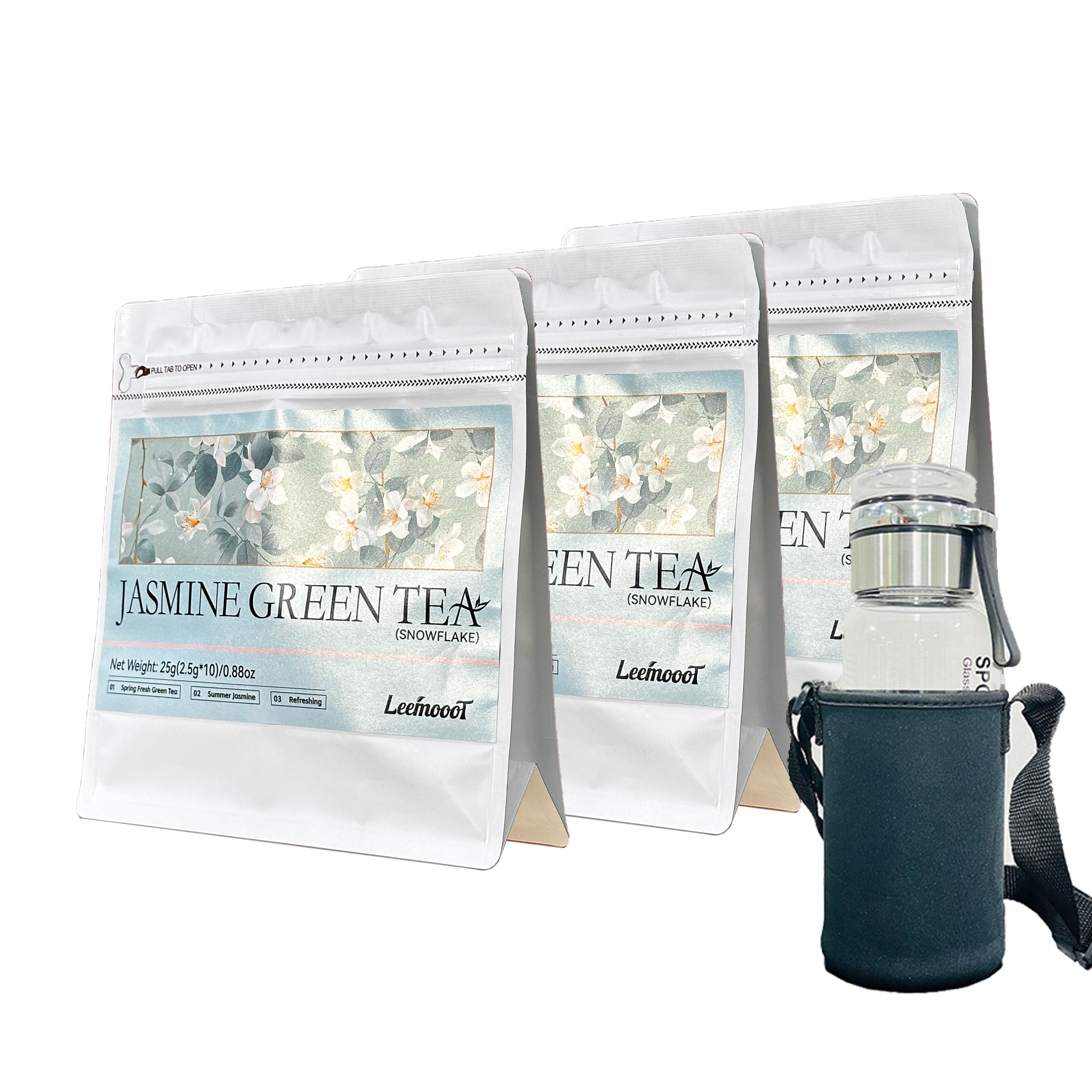 Jasmine Snowflake Tea - A Delicate Blend of Jasmine and Green Tea for Refreshing Moments Tea Bags, 10 Count 2.5g/bag - Image 5