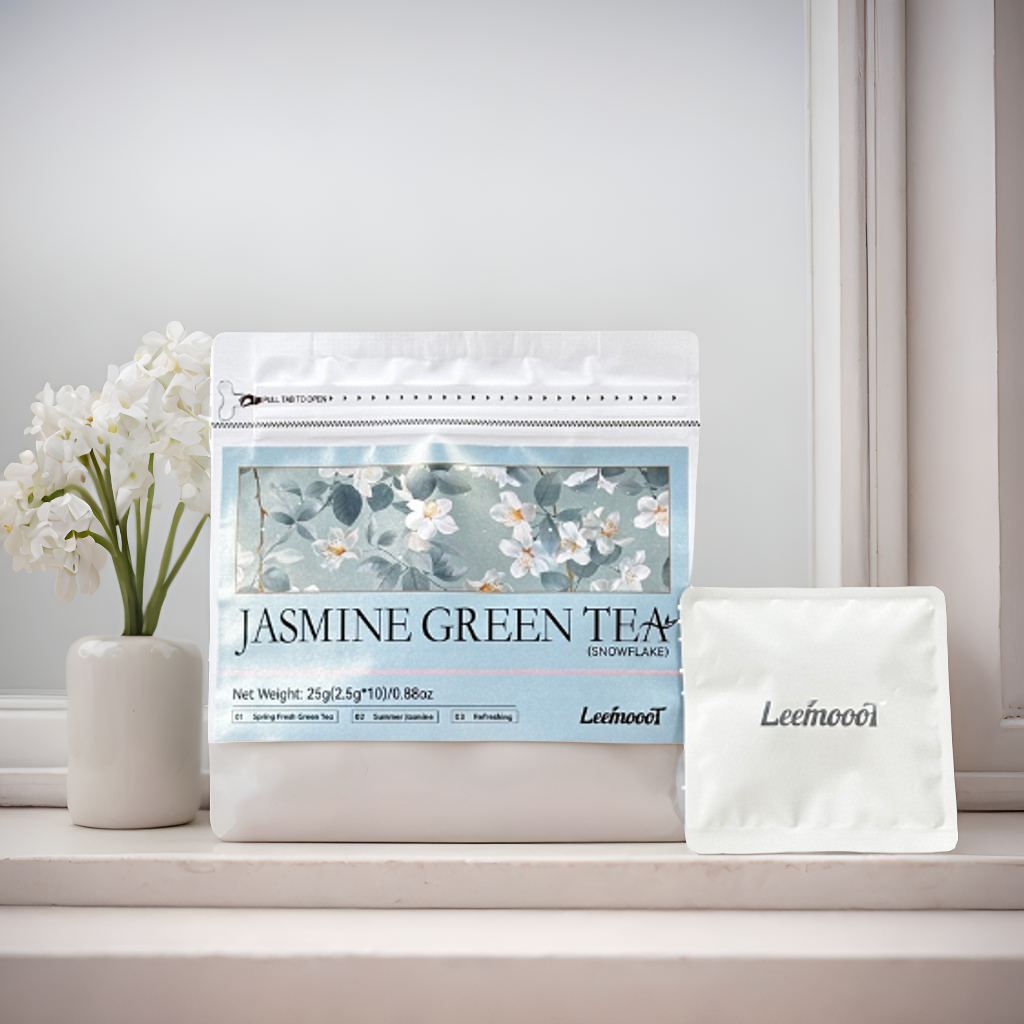 Jasmine Snowflake Tea - A Delicate Blend of Jasmine and Green Tea for Refreshing Moments Tea Bags, 10 Count 2.5g/bag - Image 2