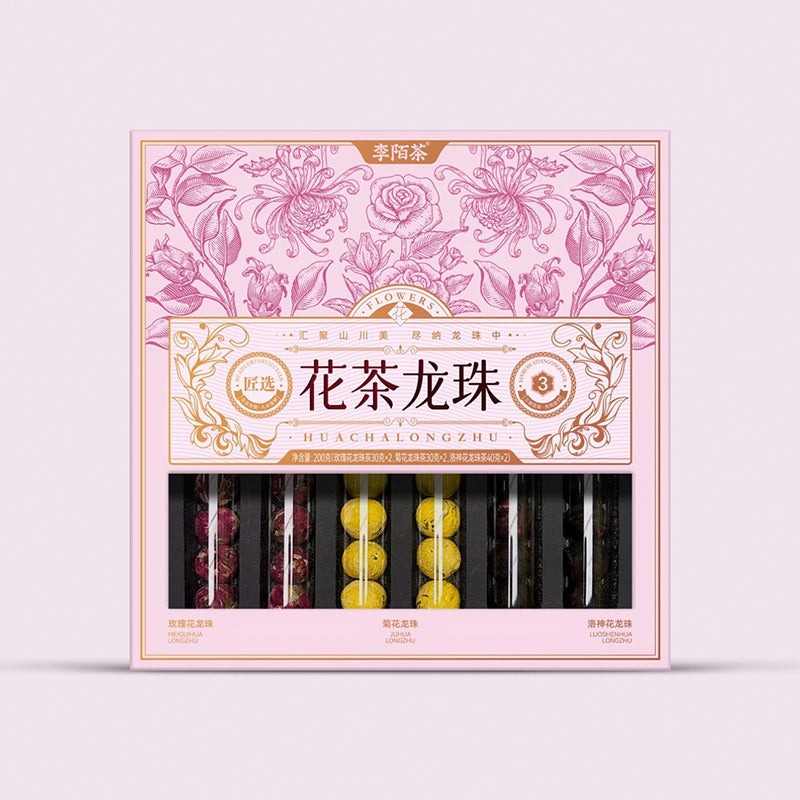 Flower Tea Dragon Ball 200g Rose Tea 30gx2 Chrysanthemum Tea 30gx2 Roselle Flower Tea 40gx2 Core Production Area, Hand-picked Natural Drying - Image 3