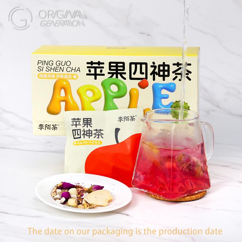 Apple Four God Tea 80g (8g x 10 packs) With Lotus Seed, Pear, Apple, Rose, Chinese Yam, Poria Cocos, Gorgon Fruit, Dragon Fruit, Hawthorn - Image 3