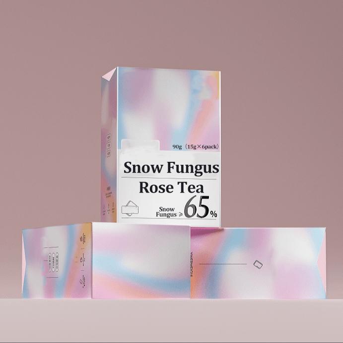 Sparrow‘s Nest Snow Fungus Rose Tea 90g(15g×6pack) 65% Snow Fungus Rose Goji Edible Bird's Nest Peach - Image 5