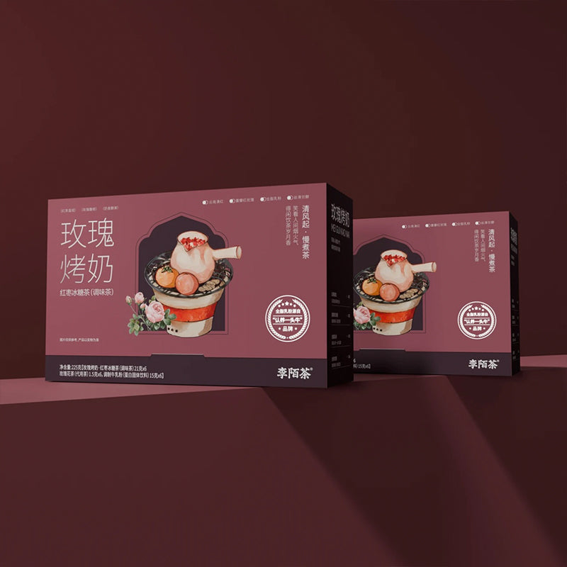 Rose Baked Milk Tea 1 Carton 6 DrinksWith Red Dates, Rock Sugar, Longan,Goji Berry, New Zealand Milk, GoldenNeedle Black Tea - Image 5