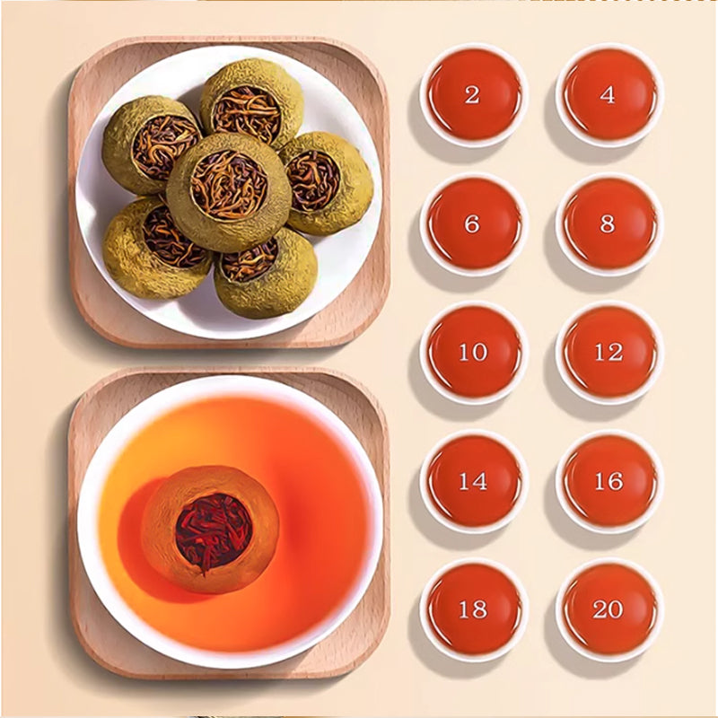 10+16 tangerine tea ball 20pcs 1tin 10year sun dired tangerine and 10 year sun dired cooked puer 1 tea ball can make 400oz tea - Image 2