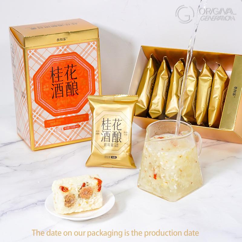 Sweet Soup with Osmanthus, Tremella and Rice Wine 90g( 6pcs×15g)With Osmanthus,Snow Fungus,Rock Sugar,Jujube,Wolfberry,Sticky Rice - Image 2