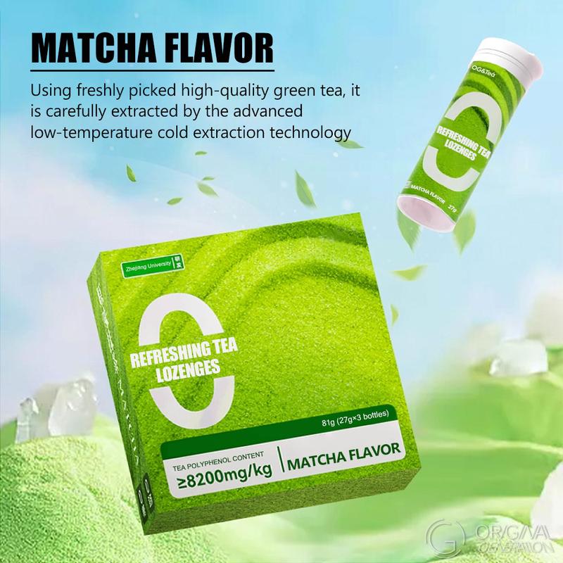 Matcha Refreshing Tea Lozenges (27g per bottle ,3 bottles in a carton ,81g for one carton) - Image 2
