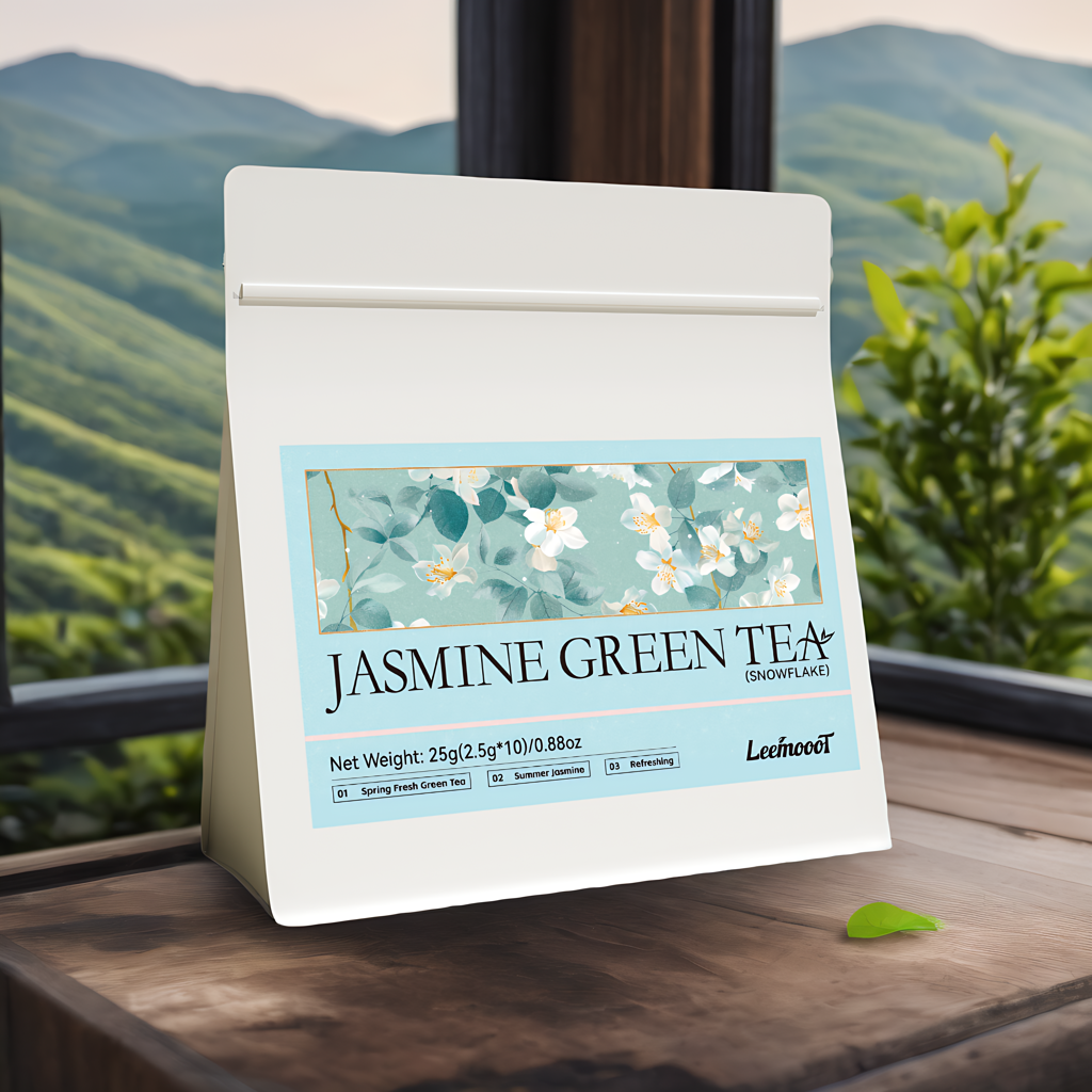 Jasmine Snowflake Tea - A Delicate Blend of Jasmine and Green Tea for Refreshing Moments Tea Bags, 10 Count 2.5g/bag - Image 3